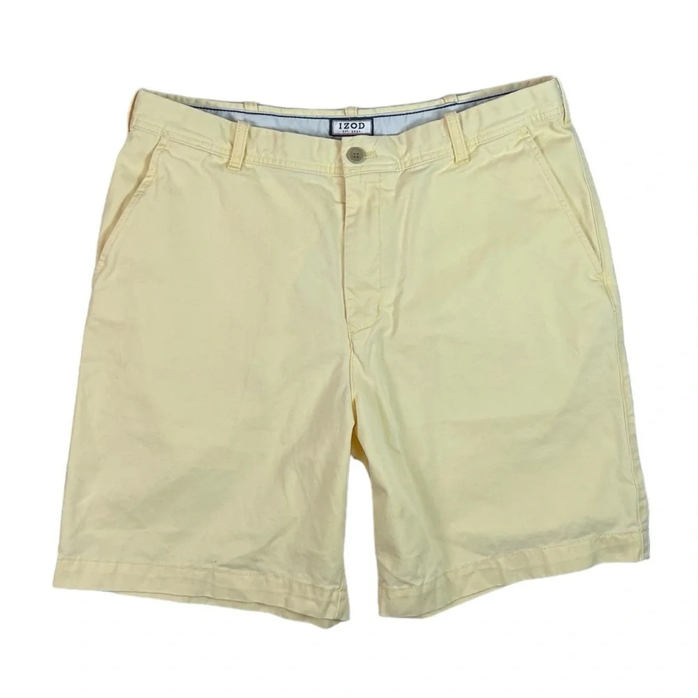 SH780 Men’s IZOD Brand Preppy Flat Front Casual Chino Walking Shorts 36